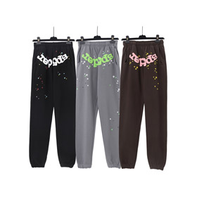 Spider foam letter print casual jogger pants-4618